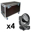 x4 Lyre Wash 19x15w LED RGBW + Fly Case