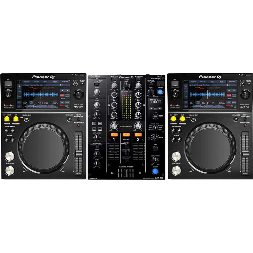 Régie Pioneer DJM450 + 2 XDJ700