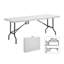 Table pliante en deux rectangulaire 183cm BLANCHE