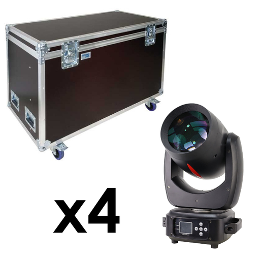 [LB200W24F] x4 Lyre Beam 200w LED + Fly Case