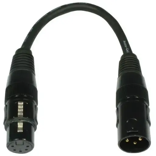Câble DMX 3pins Mâles vers 5pins Femelles