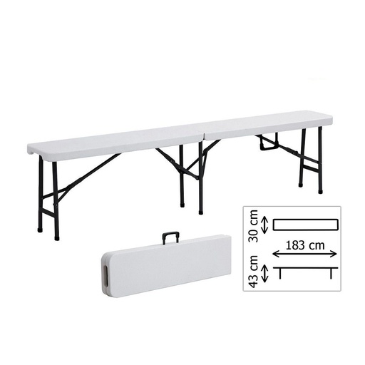 Bancs pliants en deux de 183cm blancs
